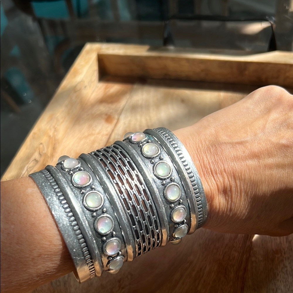 Stunning Lucky Brand  cuff bracelet with moonstones